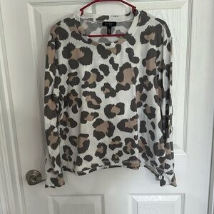 Leopard print fleece top